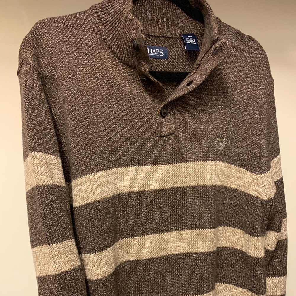 Chaps brown striped sweater